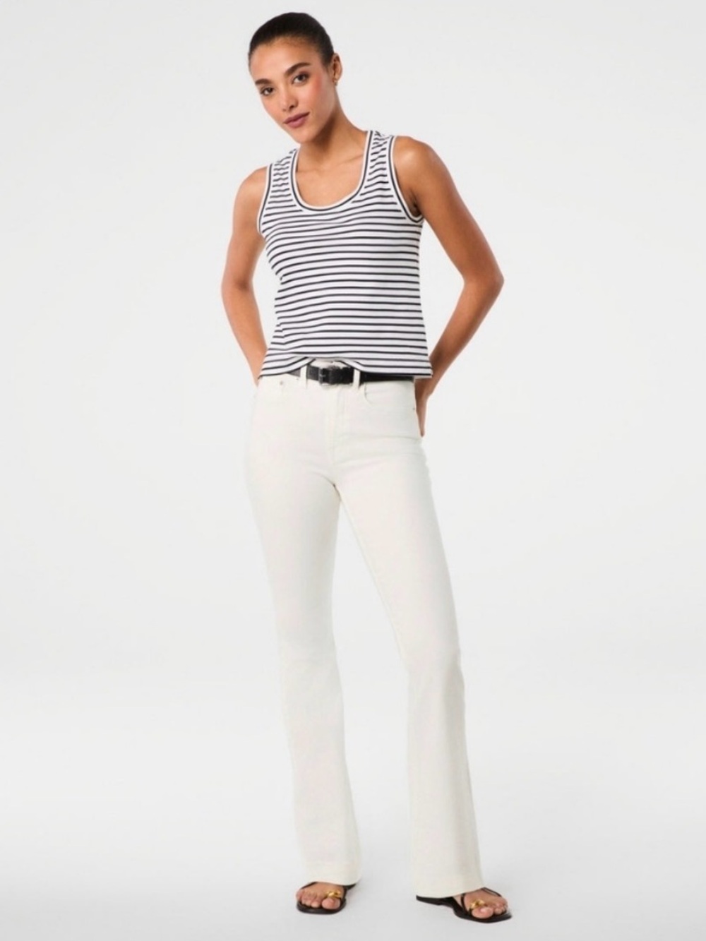 NWT SPANXsculpt® ReDefine Flare Jeans | Size 14 | Soft Linen Colour | Classic